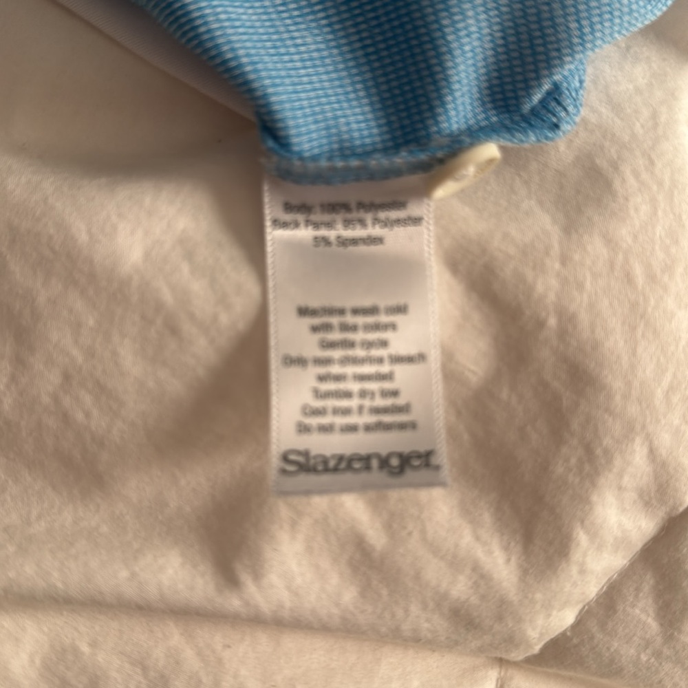 Light Blue With Solid White Back Large Golf Shirt - image 5